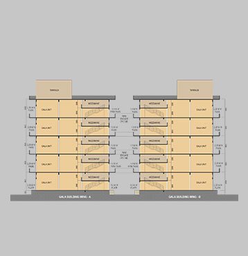 gala bldg E6 Schematic section